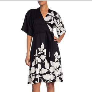 New Trina Turk Magnolia Black White Tie Dress